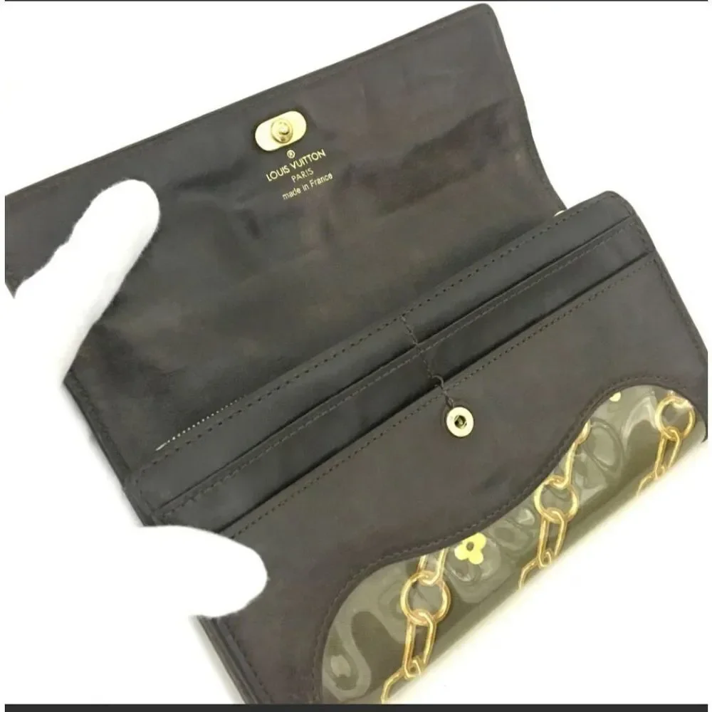 Aurhentic Louis Vuitton Monogram Charm PVC Long Bifold Wallet /S0530